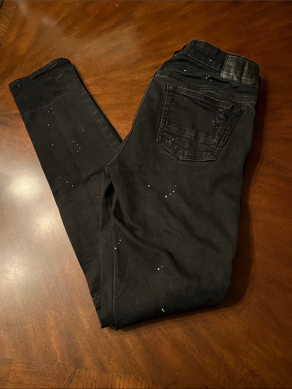 PacSun Black Skinny Jeans with Paint-Speckle Detail